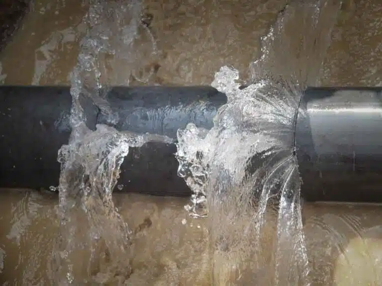 Water Leaking From Burst Pipe